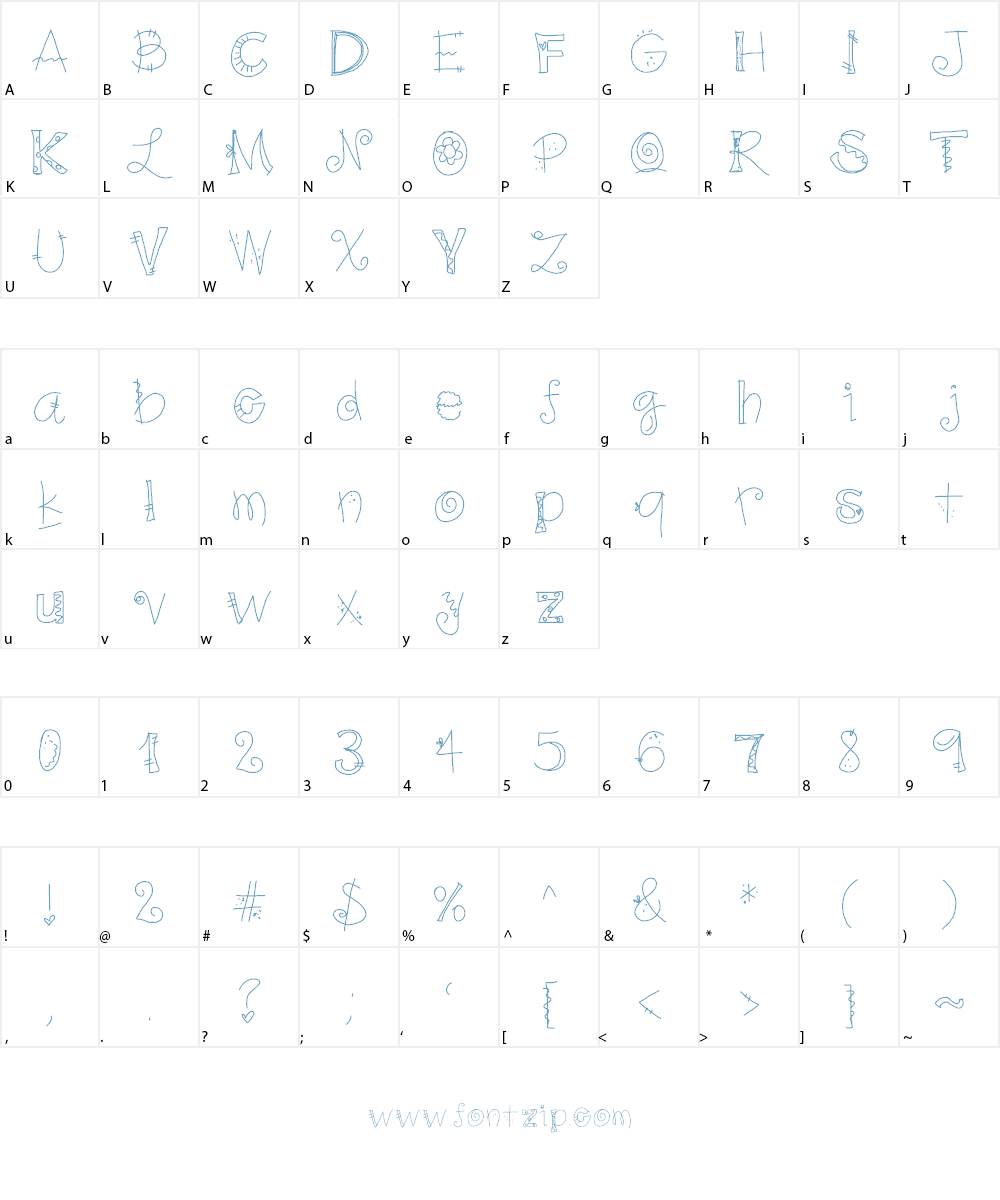 gj loquita por ti Font Character